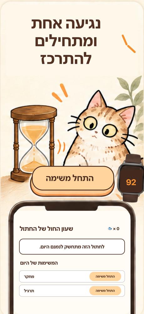 שעון החול של החתול · מבט מקרוב 1